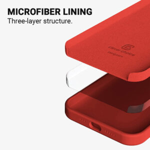 Coque en silicone liquide Crong pour iPhone 13 Pro rouge - case-minute