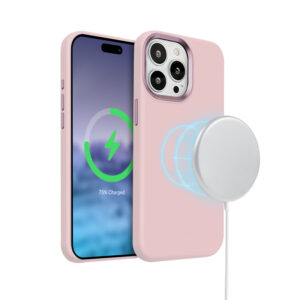 Coque MagSafe Crong LUX pour iPhone 15 Pro rose - case-minute