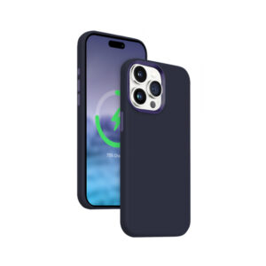 Coque MagSafe Crong LUX pour iPhone 15 Pro bleu marine - case-minute