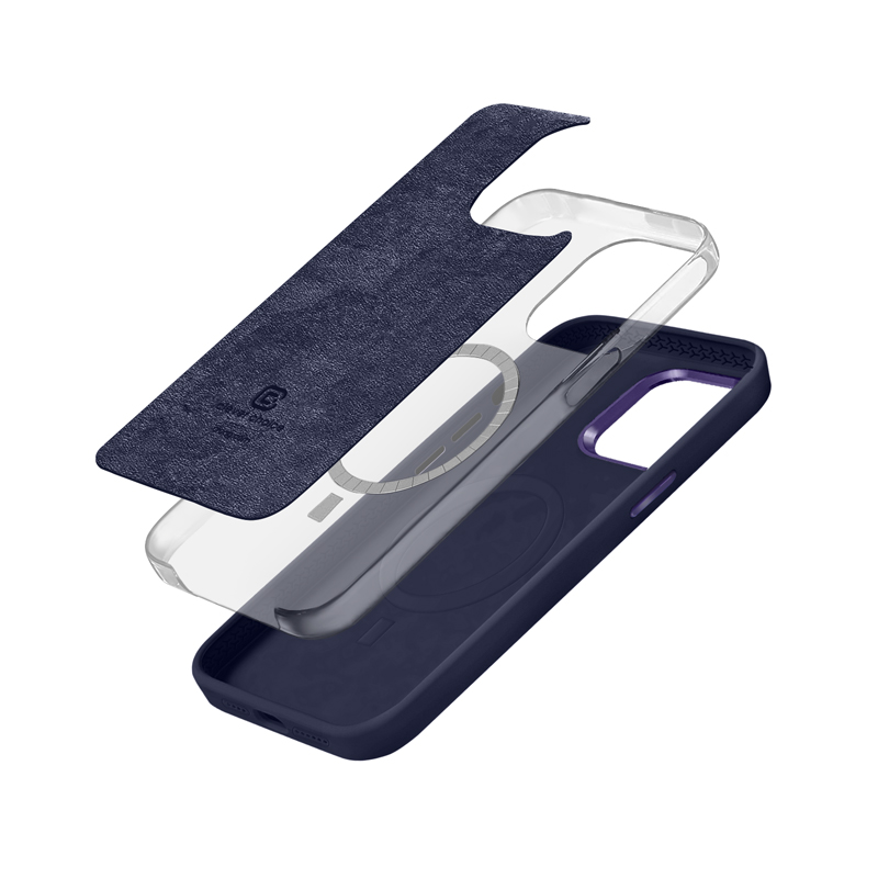 Coque MagSafe Crong LUX pour iPhone 15 Pro bleu marine - case-minute
