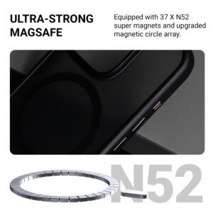 Coque Crong Hybrid Frost MagSafe pour iPhone 16 noire - case-minute