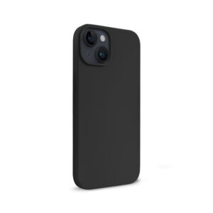 Coque en silicone liquide Crong pour iPhone 14 Plus noir - case-minute