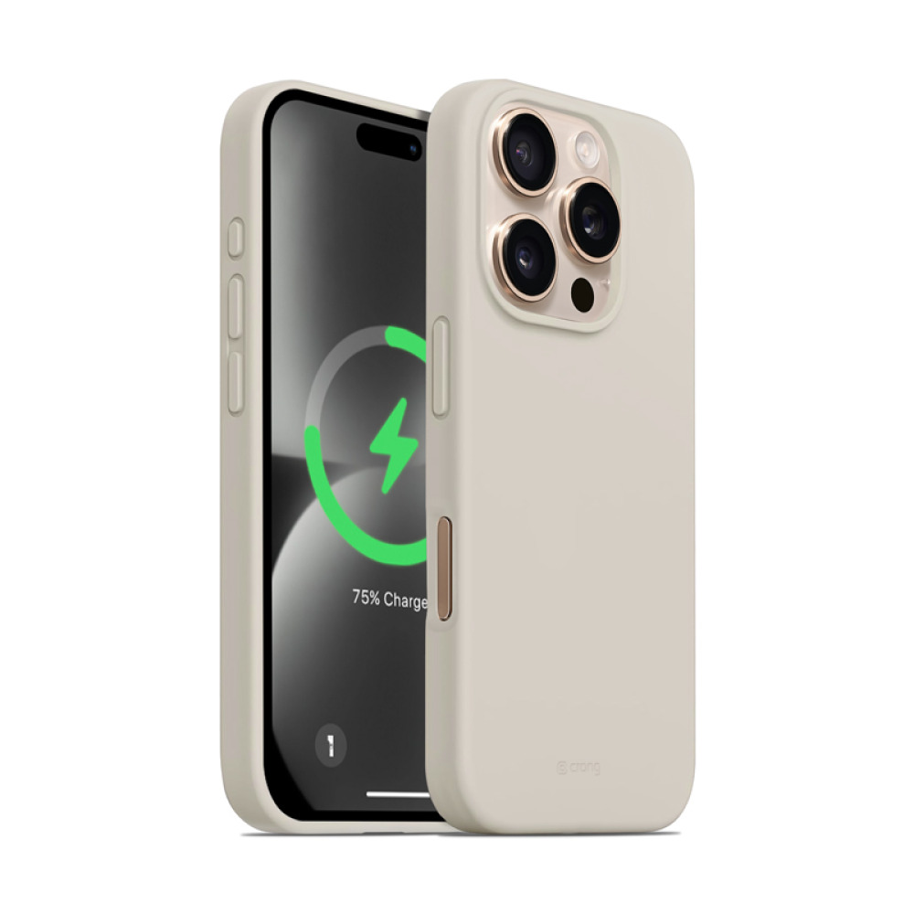 Coque MagSafe Crong pour iPhone 16 Pro beige pierre - case-minute