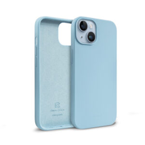 Coque en silicone liquide Crong pour iPhone 14 Plus bleu ciel - case-minute