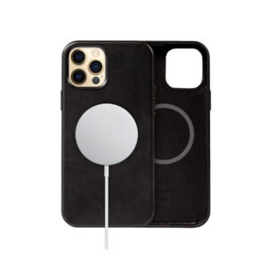Coque en cuir noir ESSENTIAL MagSafe pour iPhone 12 Pro Max - case-minute