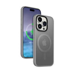 Coque Hybrid Frost MagSafe grise pour iPhone 15 Pro Max - case-minute
