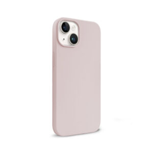 Coque en silicone liquide Crong pour iPhone 14 Plus rose bonbon - case-minute