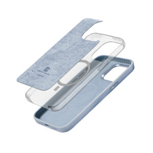 Coque bleu ciel MagSafe Crong LUX pour iPhone 15 Plus - case-minute