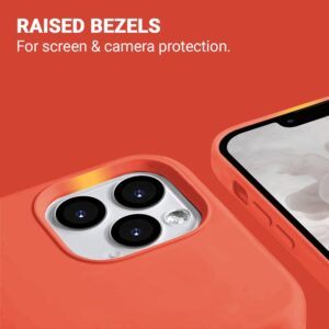 Coque en silicone liquide Crong pour iPhone 13 Pro rouge corail - case-minute