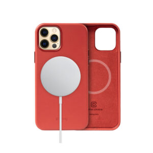 Coque en cuir rouge ESSENTIAL MagSafe pour iPhone 12 Pro Max - case-minute