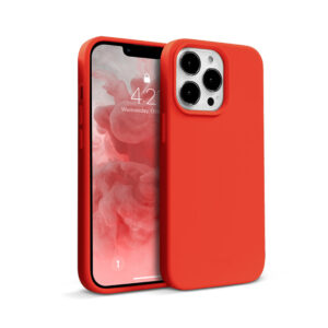 Coque en silicone liquide Crong pour iPhone 13 Pro Max rouge - case-minute
