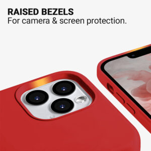 Coque en silicone liquide Crong pour iPhone 13 Pro Max rouge - case-minute