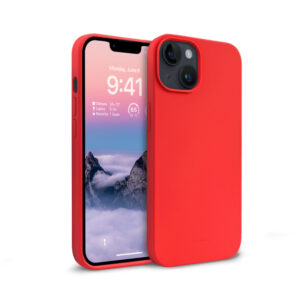 Coque en silicone liquide Crong pour iPhone 14 Plus rouge - case-minute