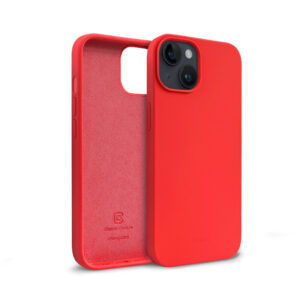 Coque en silicone liquide Crong pour iPhone 14 Plus rouge - case-minute