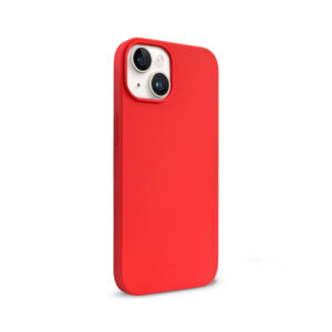Coque en silicone liquide Crong pour iPhone 14 Plus rouge - case-minute