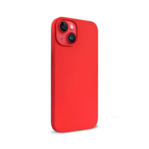 Coque en silicone liquide Crong pour iPhone 14 Plus rouge - case-minute