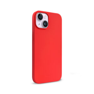 Coque en silicone liquide Crong pour iPhone 14 Plus rouge - case-minute