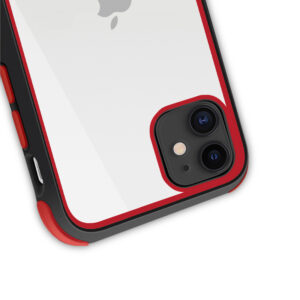 Coque Crong TRACE transparente - Coque de protection hybride noire et rouge pour iPhone 11 - case-minute