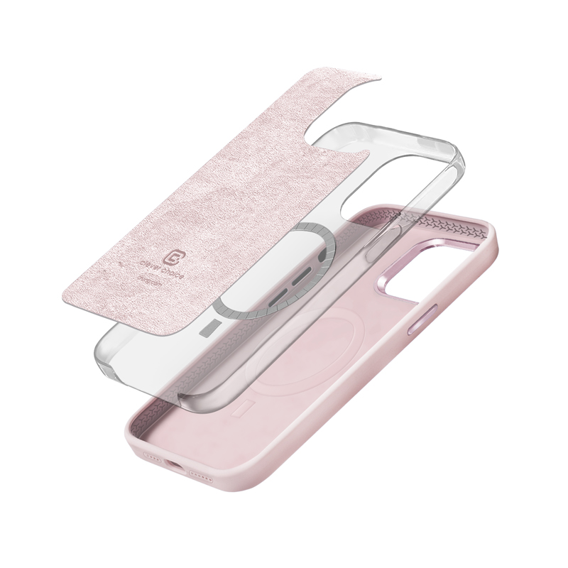 Coque MagSafe Crong LUX pour iPhone 15 Pro Max rose - case-minute