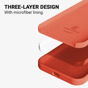Coque en silicone liquide Crong pour iPhone 13 rouge corail - case-minute