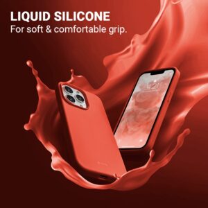 Coque en silicone liquide Crong pour iPhone 13 rouge corail - case-minute