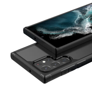 Coque Crong Hybrid transparente et noire pour Samsung Galaxy S22 Ultra - case-minute