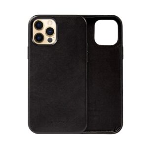 Coque en cuir noir ESSENTIAL pour iPhone 12 Pro Max - case-minute