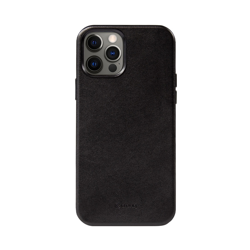 Coque en cuir noir ESSENTIAL pour iPhone 12 Pro Max - case-minute