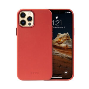 Coque en cuir rouge ESSENTIAL pour iPhone 12 Pro Max - case-minute