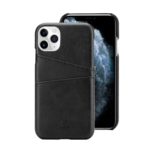 Coque Crong en cuir NEAT pour iPhone 11 Pro noire - case-minute