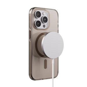 Coque Crong transparente et MagSafe pour iPhone 15 Pro MagSafe désert - case-minute