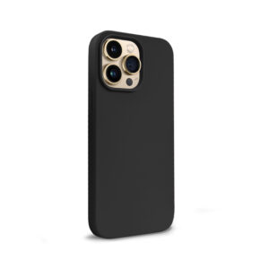 Coque en silicone liquide Crong pour iPhone 14 Pro noir - case-minute