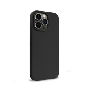 Coque en silicone liquide Crong pour iPhone 14 Pro noir - case-minute