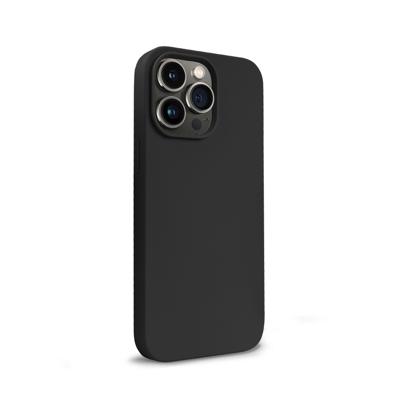 Coque en silicone liquide Crong pour iPhone 14 Pro noir - case-minute