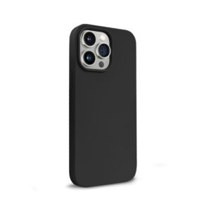 Coque en silicone liquide Crong pour iPhone 14 Pro noir - case-minute