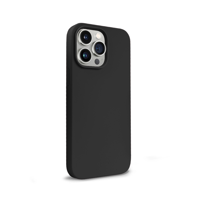 Coque en silicone liquide Crong pour iPhone 14 Pro noir - case-minute