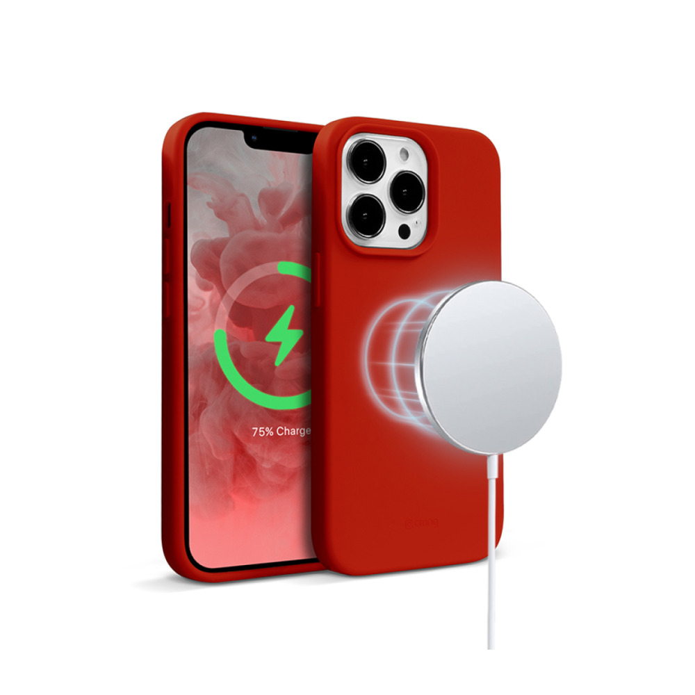 Coque MagSafe Crong pour iPhone 13 Pro Max rouge - case-minute