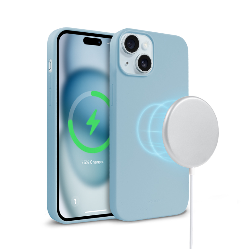 Coque MagSafe Crong pour iPhone 15 bleu - case-minute