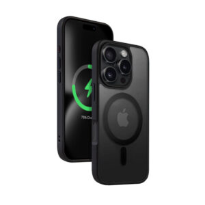 Coque Crong Hybrid Frost MagSafe pour iPhone 16 Pro Max noire - case-minute