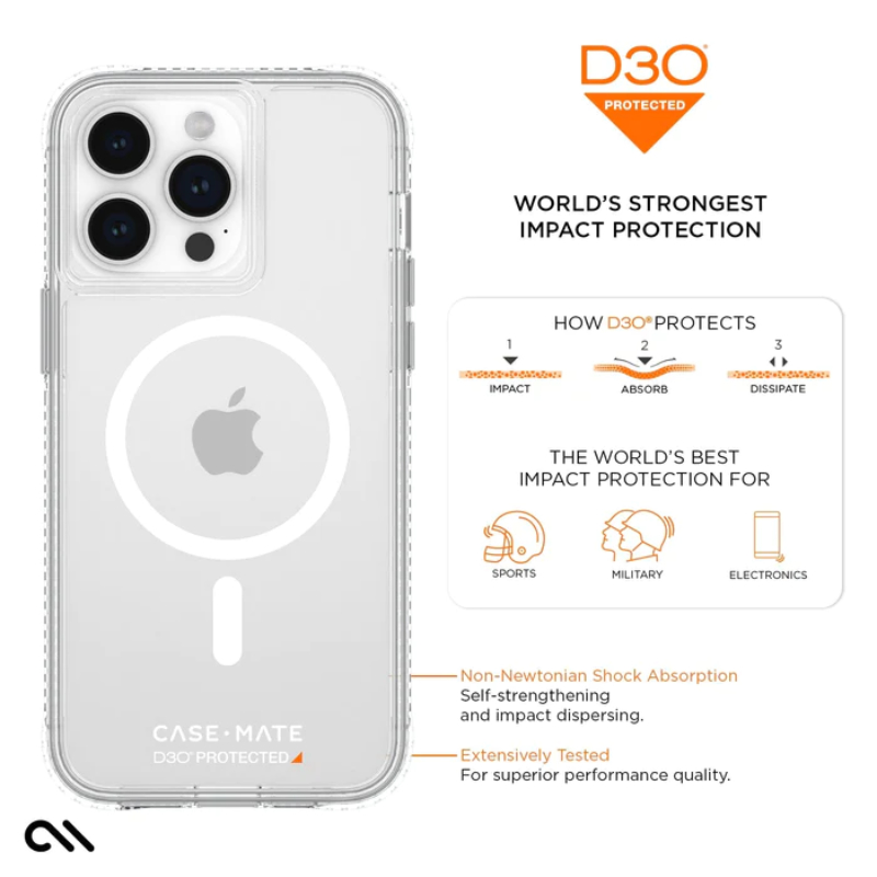 coque iphone 15 pro max ultra tough d3o magsafe case mate transparent