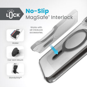 coque iphone 15 pro max presidio perfect clear clicklock magsafe speck noir givré