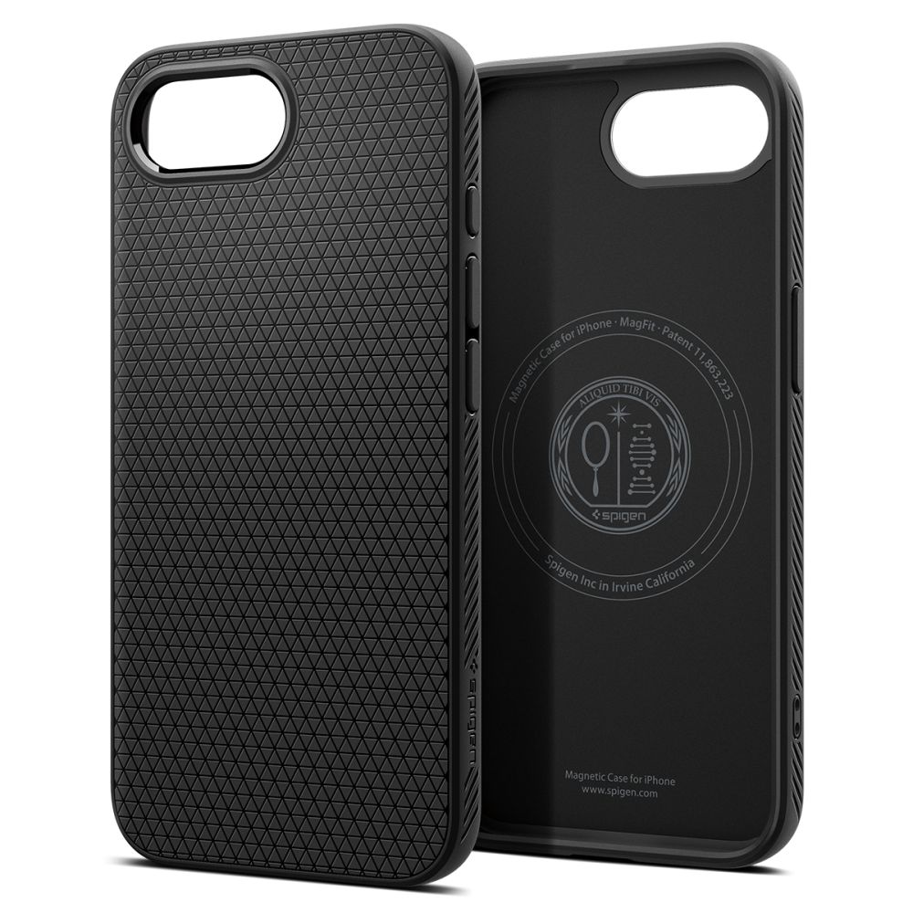coque iphone 16e / 17e liquid air spigen noir mat