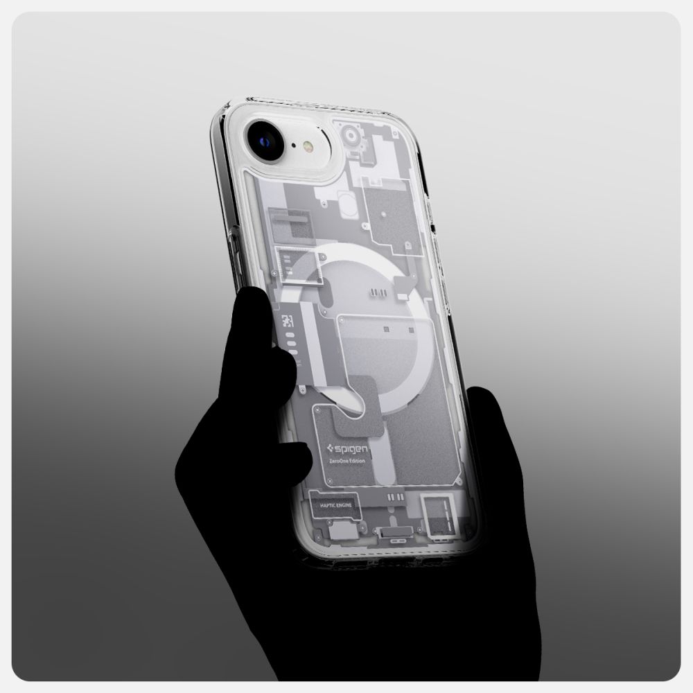 coque iphone 16e / 17e ultra hybrid spigen blanc