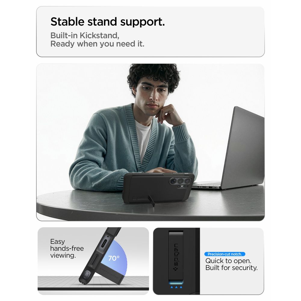 coque tough armor magsafe pour samsung galaxy s26 ultra spigen noir