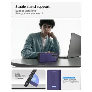 coque tough armor magsafe pour samsung galaxy s26 ultra spigen violet cendré