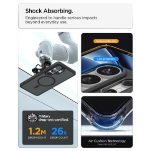 coque ultra hybrid magsafe pour samsung galaxy s26 ultra spigen noir givré