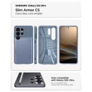 coque slim armor cs pour samsung galaxy s26 ultra spigen bleu clair