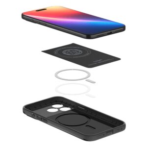 coque thin fit mag magsafe pour iphone 17 pro spigen noir