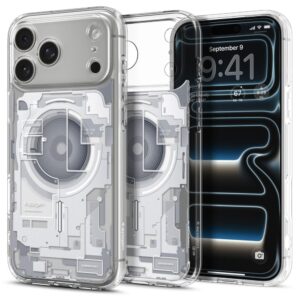coque ultra hybrid mag magsafe pour iphone 17 pro spigen zero one blanc