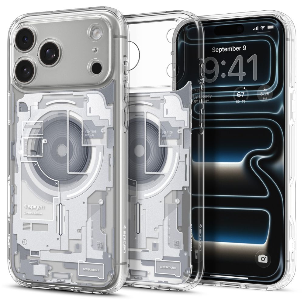 coque ultra hybrid mag magsafe pour iphone 17 pro spigen zero one blanc